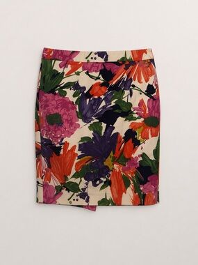 J. Crew No. 2 Pencil Skirt Floral Size 2 Pink Purple Orange